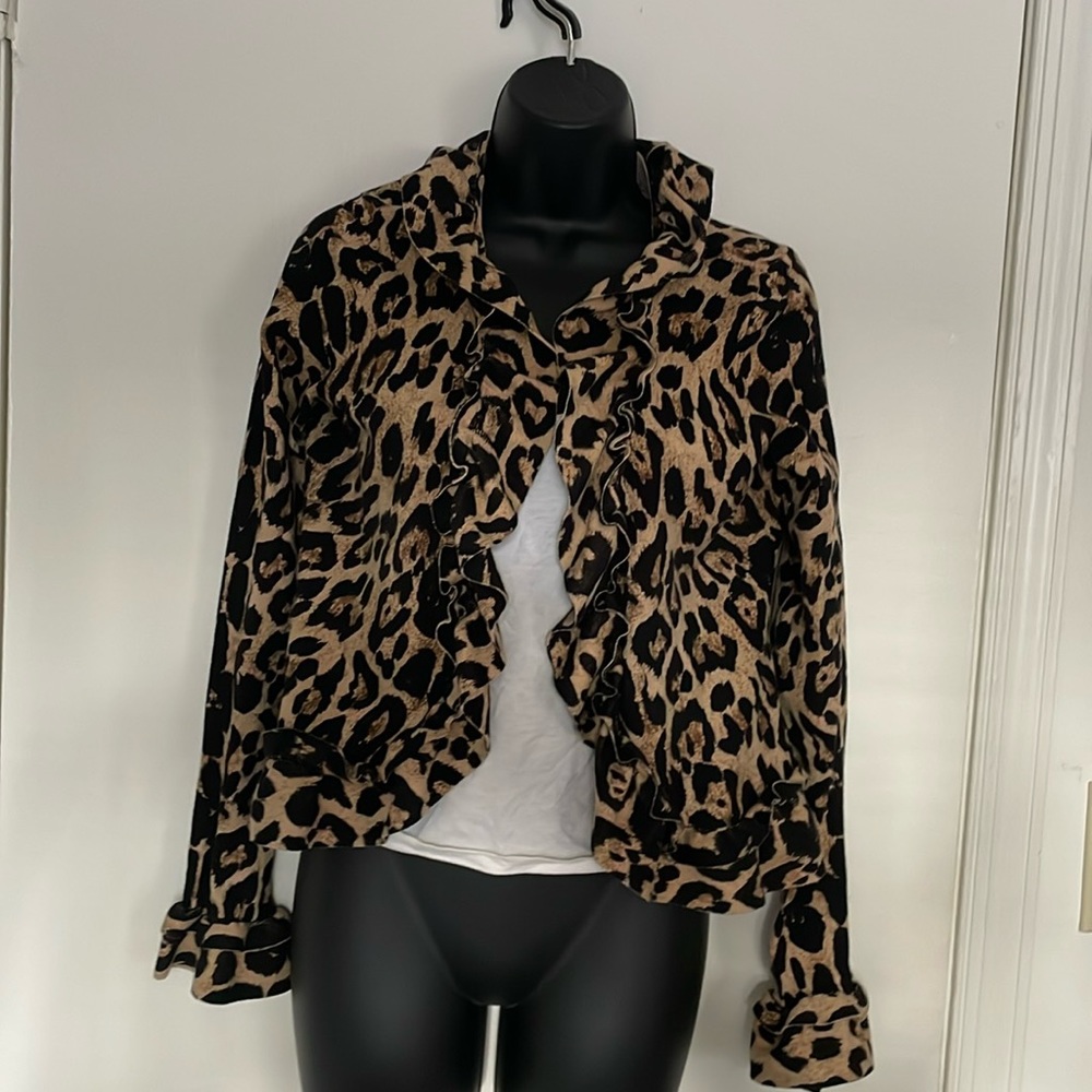 CHEETAH Ruffled BOLERO